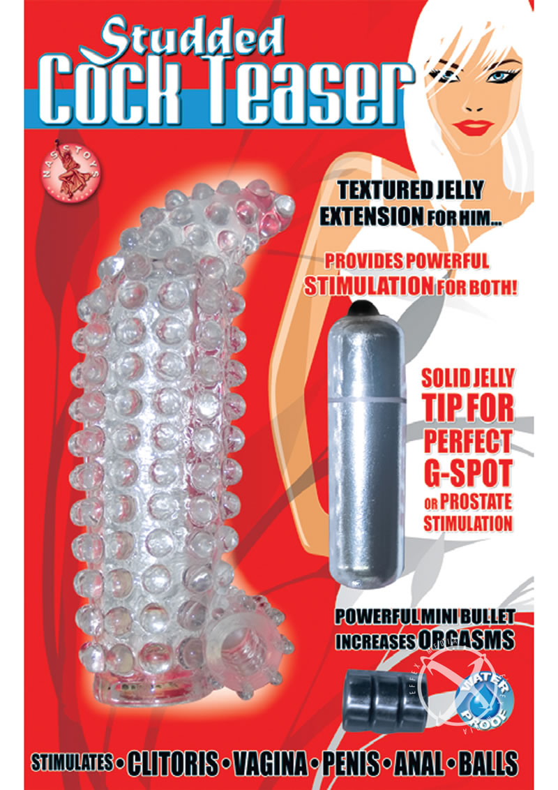 Load image into Gallery viewer, Studded Cock Teaser Vibrating Penis Extension Sleeve - Clear
