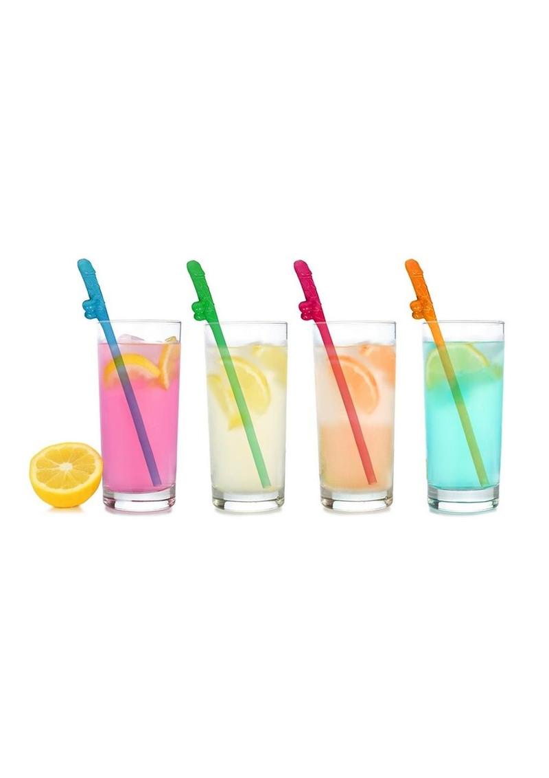 Load image into Gallery viewer, Super Fun Penis Straws - Multicolor - 8 Pack
