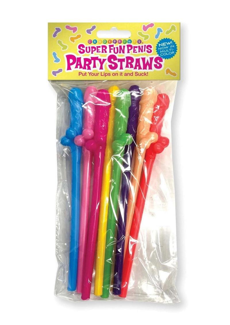 Load image into Gallery viewer, Super Fun Penis Straws - Multicolor - 8 Pack
