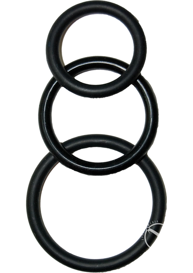 Load image into Gallery viewer, Super Silicone Cock Rings - Black - 3 Pack
