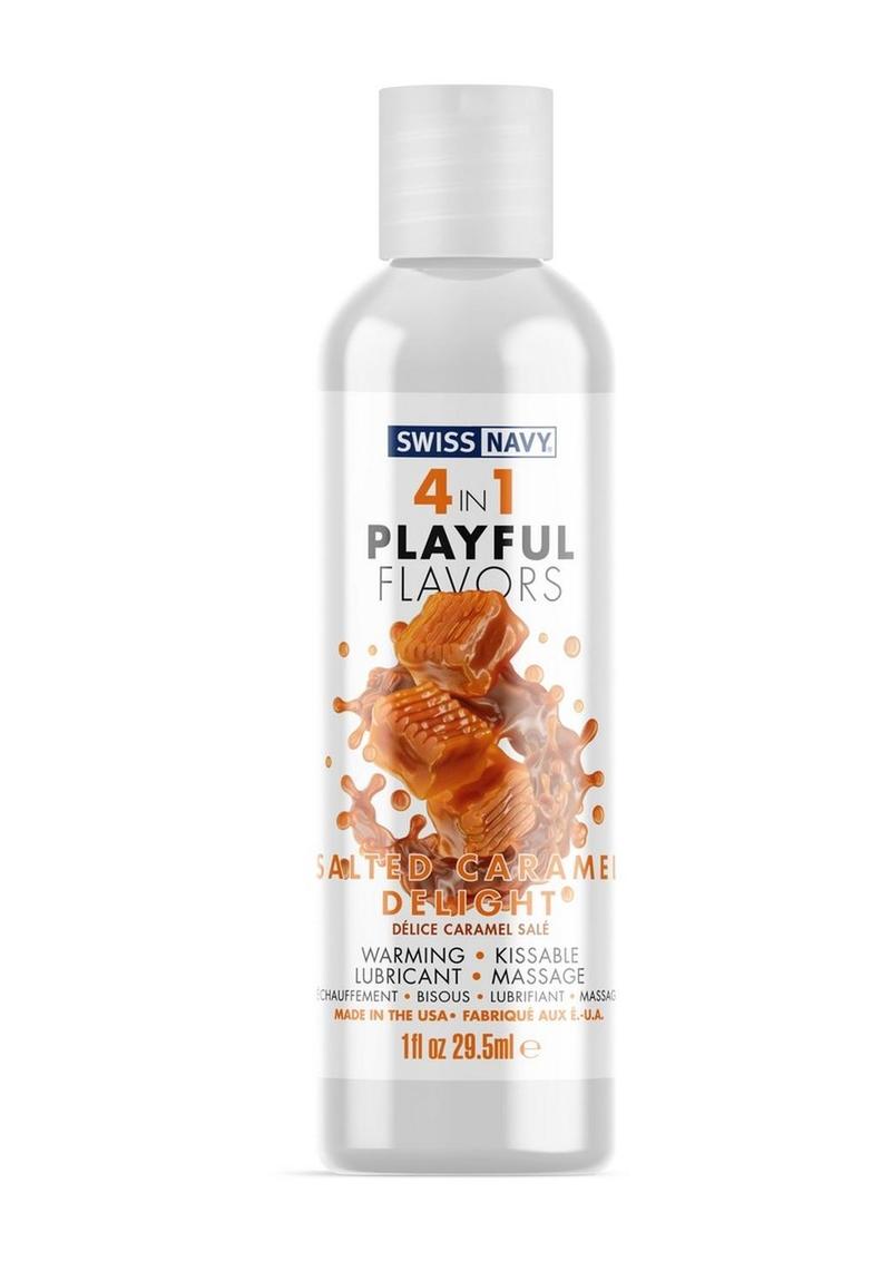 Load image into Gallery viewer, Swiss Navy 4 In 1 Flavored Lubricant 1oz - Salted Caramel Delight
