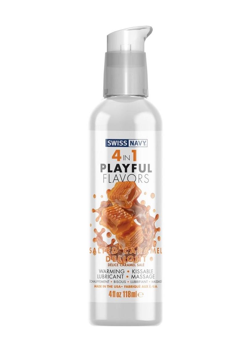 Load image into Gallery viewer, Swiss Navy 4 In 1 Flavored Lubricant 4oz - Salted Caramel Delight
