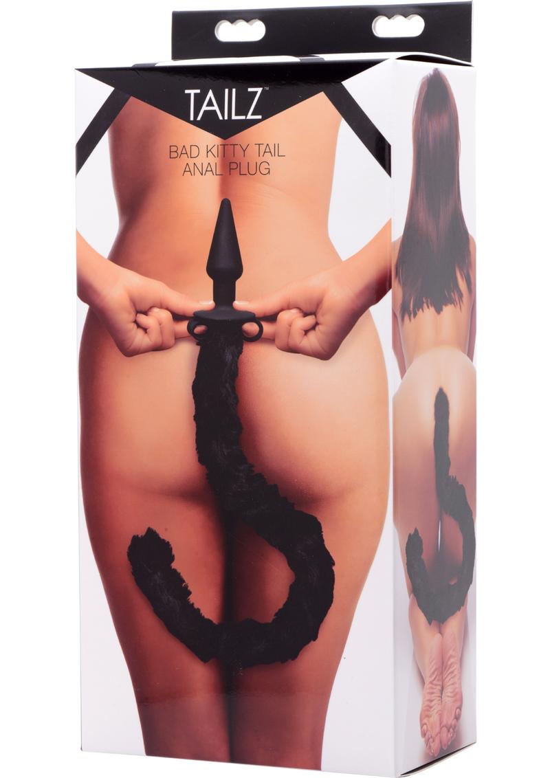 Load image into Gallery viewer, Tailz Bad Kitty Silicone Cat Tail Anal Plug - Black
