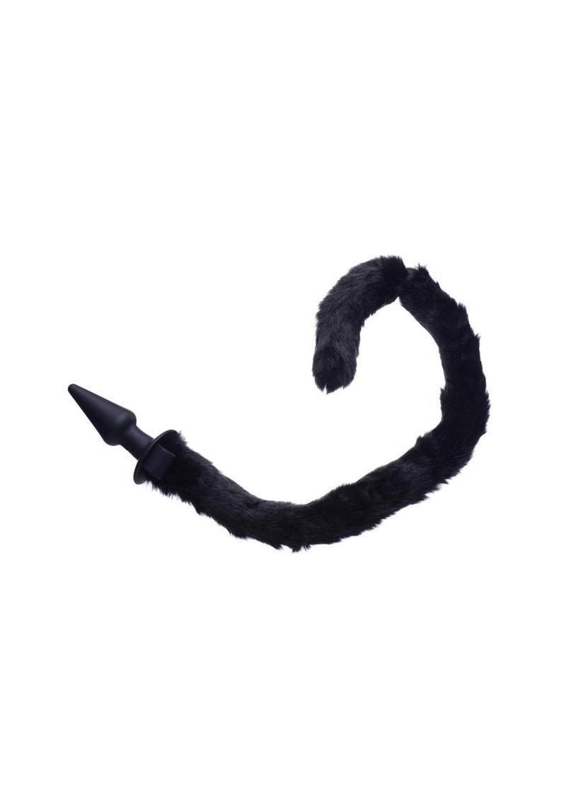 Load image into Gallery viewer, Tailz Black Cat Tail Anal Plug and Mask
