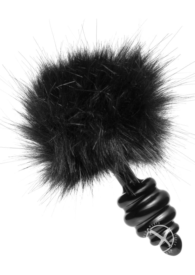 Load image into Gallery viewer, Tailz Bumble Bunny Faux Fur Tail Plug - Black
