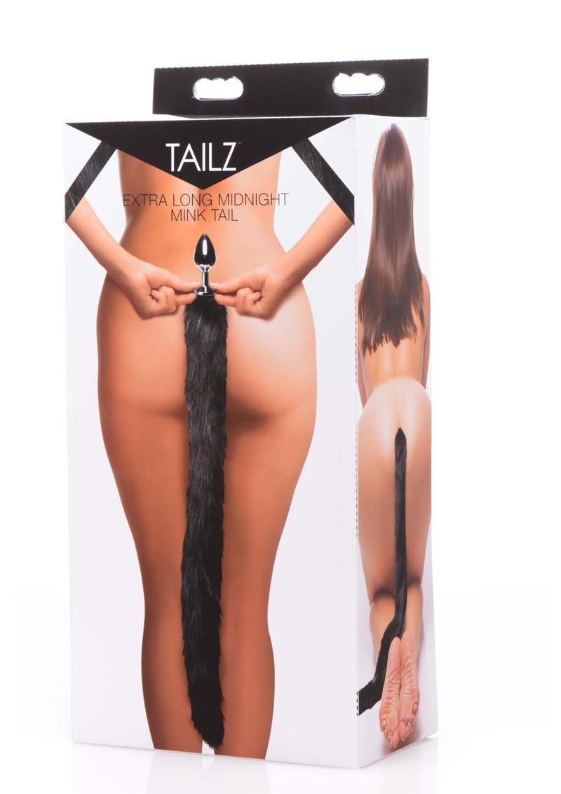 Load image into Gallery viewer, Tailz Extra Long Midnight Mink Tail - Black
