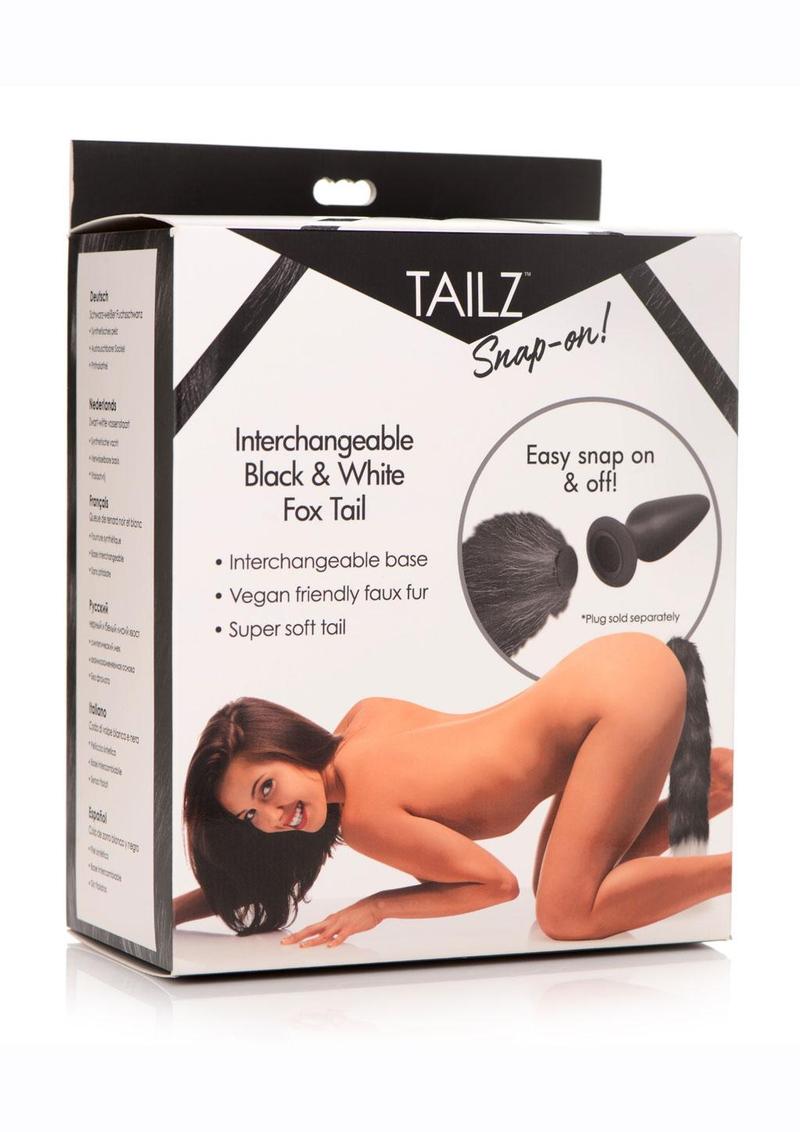 Load image into Gallery viewer, Tailz Interchangeable Fox Tail Accessory - Black/White
