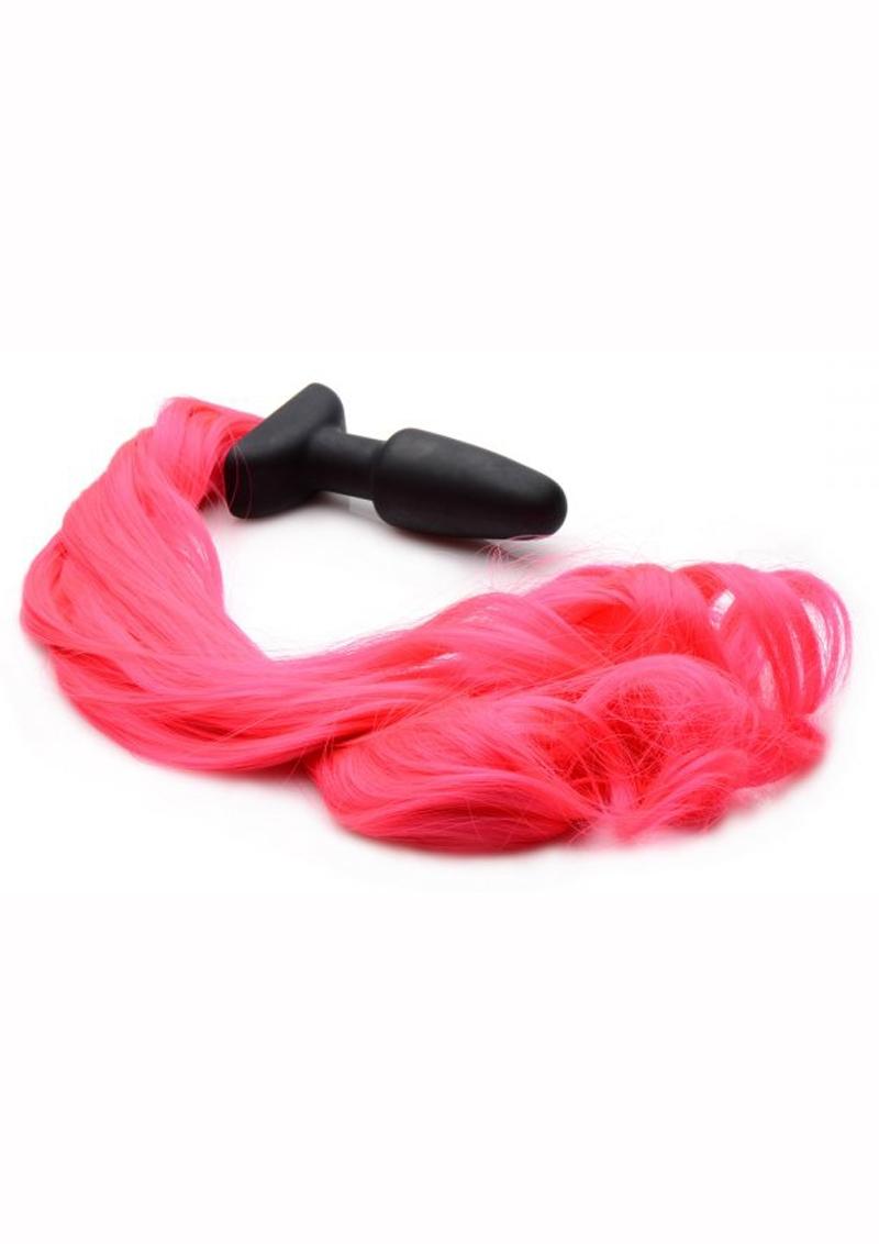 Load image into Gallery viewer, Tailz Pony Tail Anal Plug - Hot Pink/Pink
