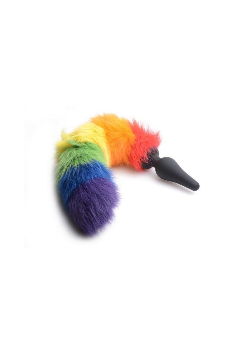 Load image into Gallery viewer, Tailz Rainbow Tail Silicone Butt Plug
