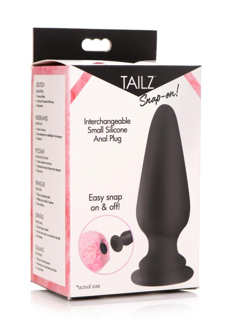 Load image into Gallery viewer, Tailz Snap-On Silicone Anal Plug - Black/Pink - Small
