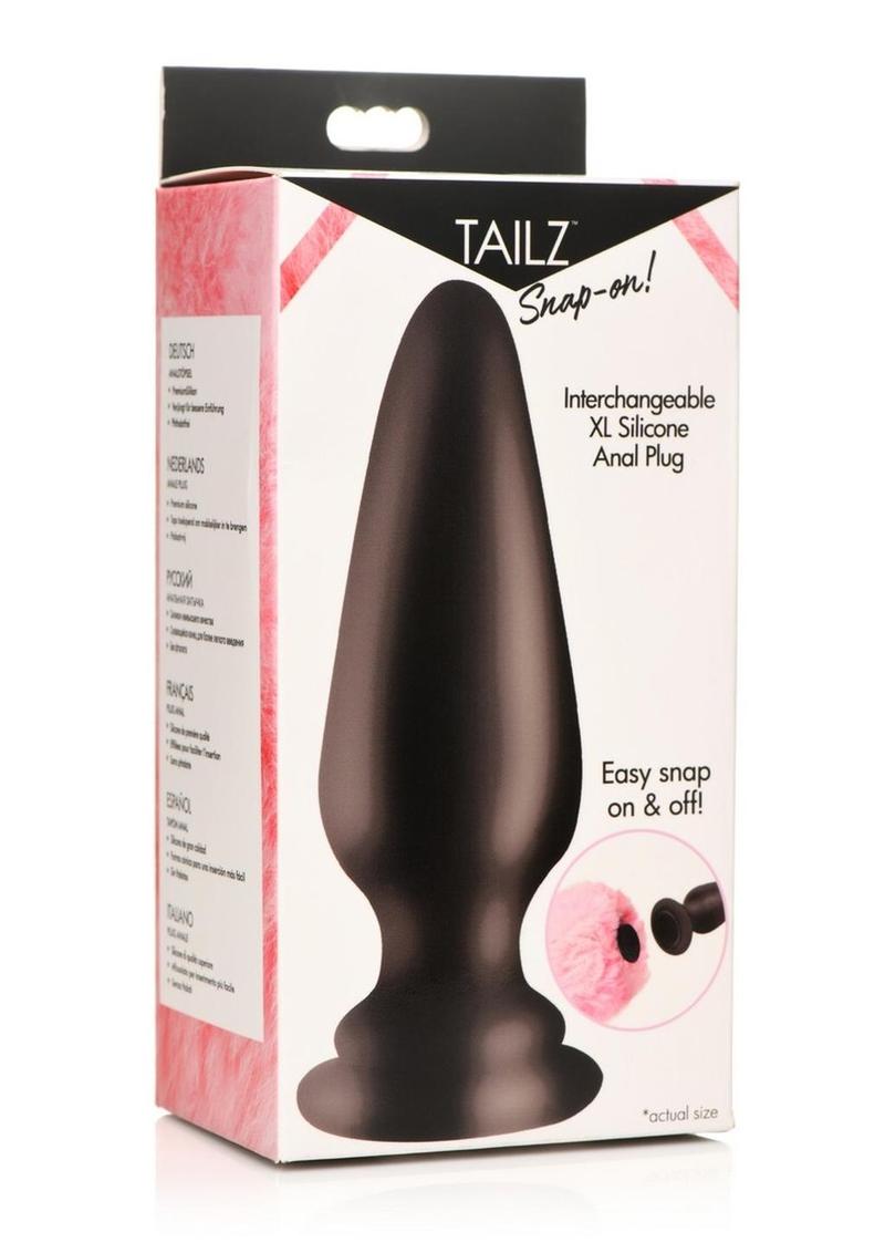 Load image into Gallery viewer, Tailz Snap-On Silicone Anal Plug - Black - XLarge
