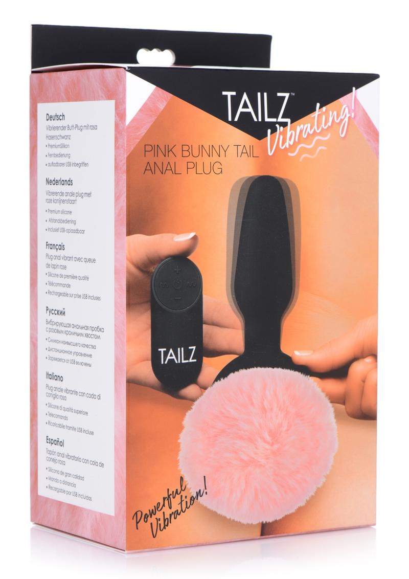 Load image into Gallery viewer, Tailz Vibrating Bunny Tail Anal Plug - Pink
