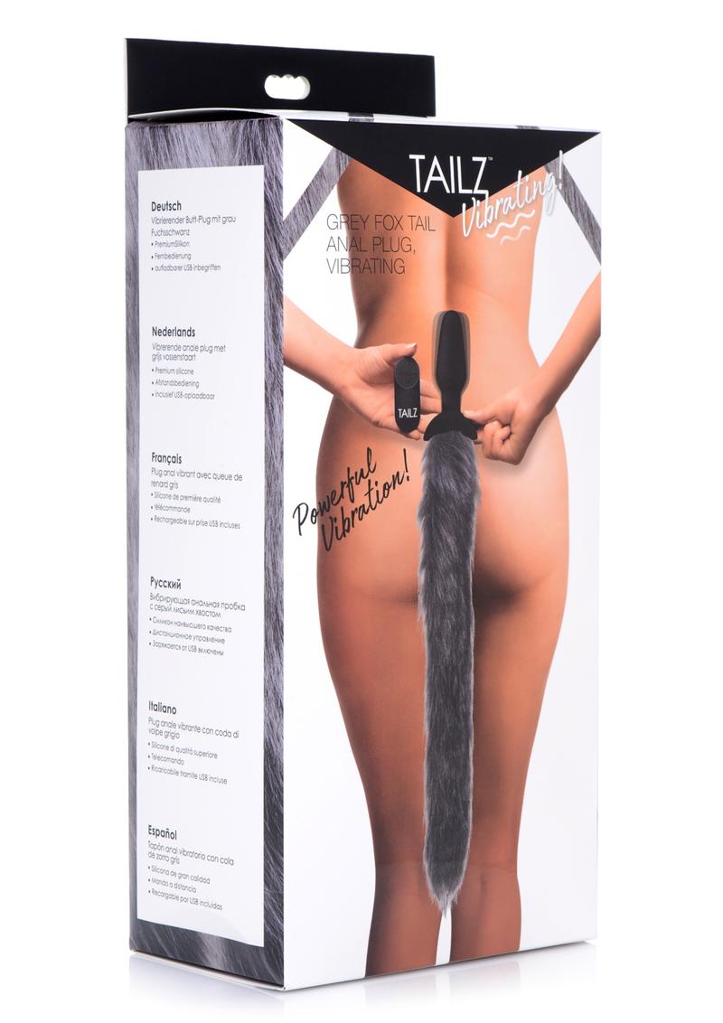 Load image into Gallery viewer, Tailz Vibrating Fox Tail - Gray/Grey
