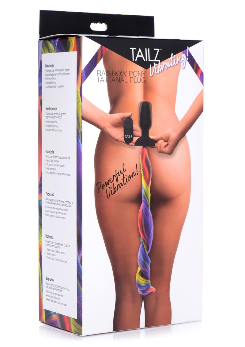 Load image into Gallery viewer, Tailz Vibrating Rainbow Tail - Multicolor/Rainbow
