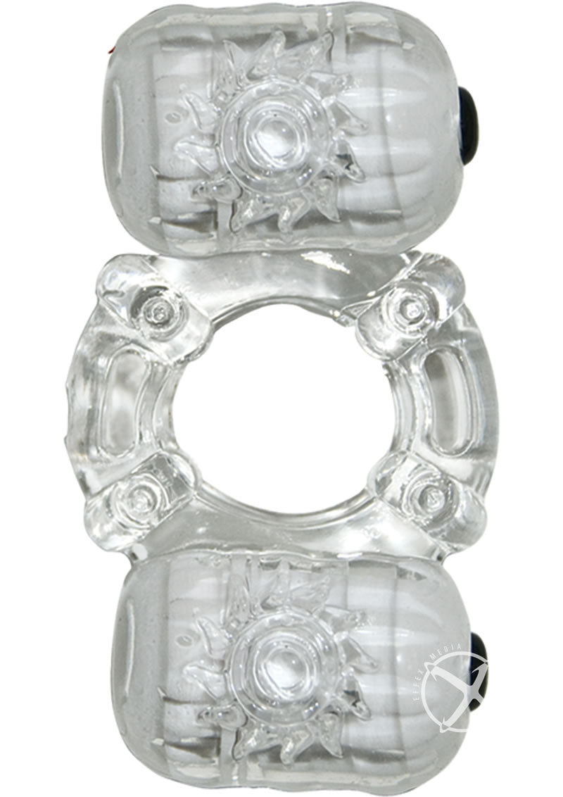 Load image into Gallery viewer, The Macho Crystal Collection Partners Pleasure Vibrating Cock Ring - Clear
