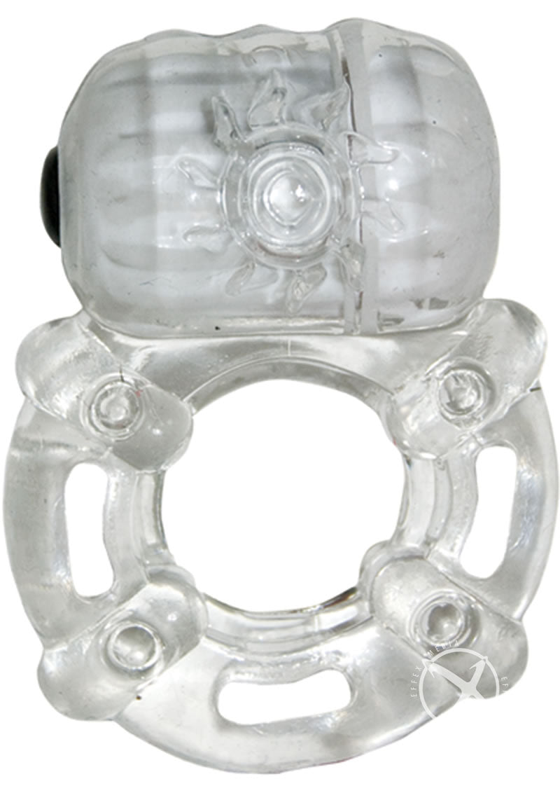 Load image into Gallery viewer, The Macho Crystal Collection Pulsating Erection Keeper Vibrating Cock Ring - Clear
