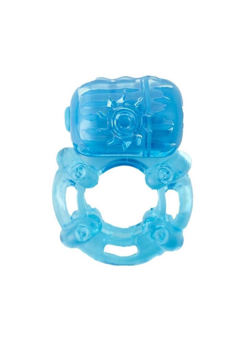 Load image into Gallery viewer, The Macho Erection Keeper Silicone Vibrating Cock Ring - Blue
