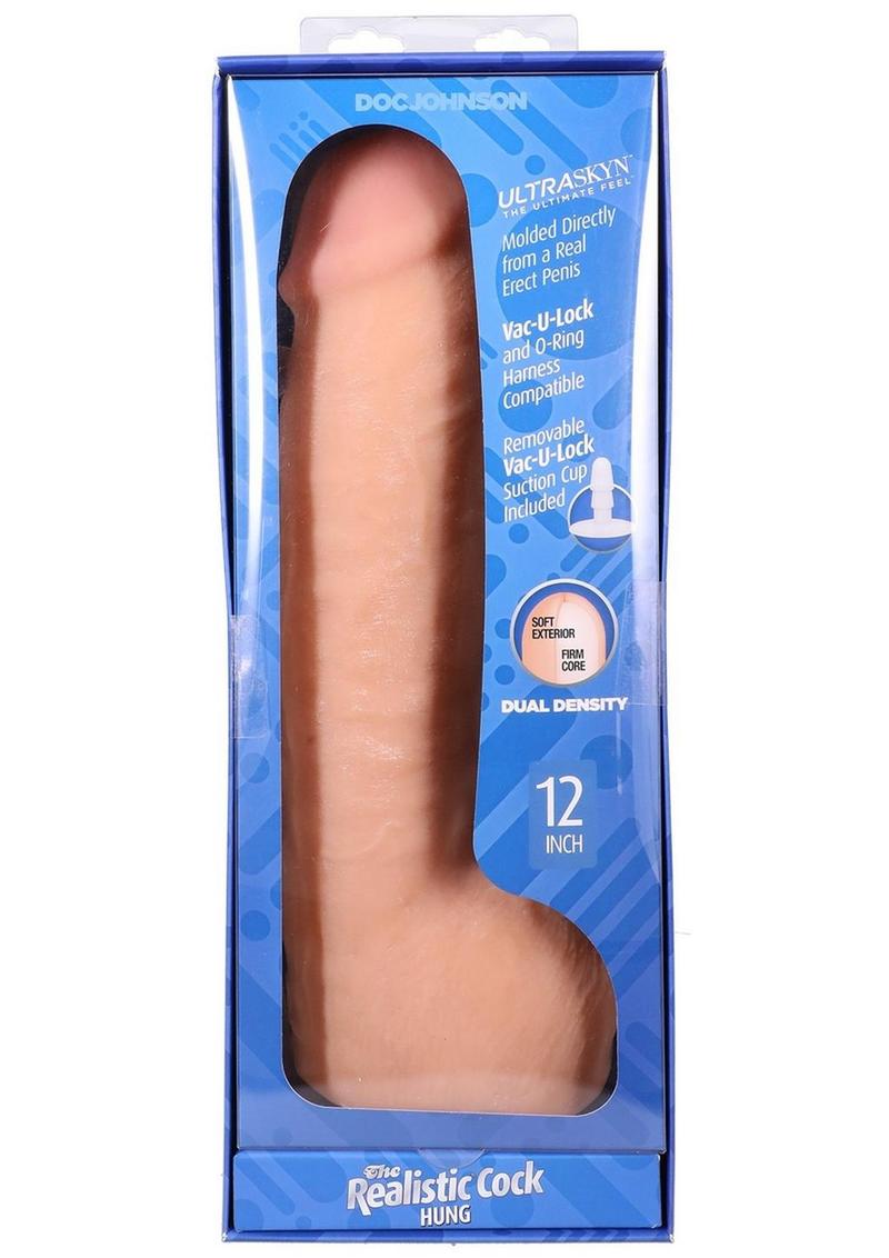Load image into Gallery viewer, The Realistic Cock with Balls Ultraskyn Hung with Removable Vac-U-Lock Suction Cup - Vanilla - 12in
