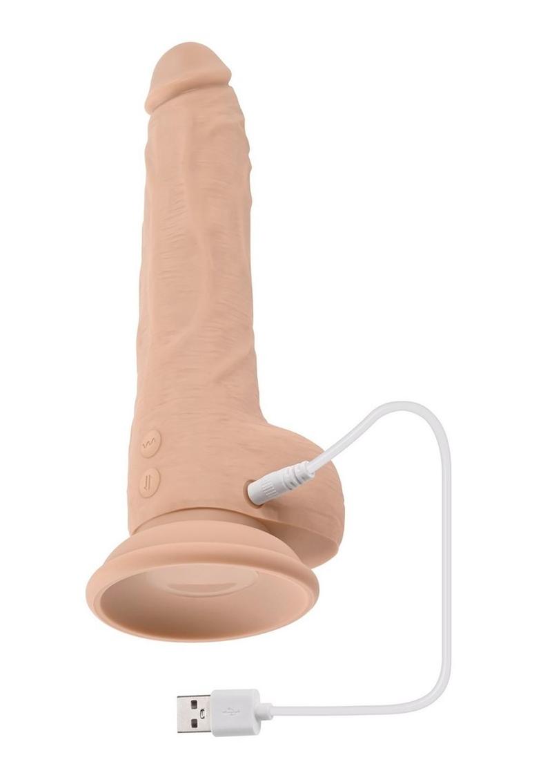 Load image into Gallery viewer, Thrust In Me Rechargeable Silicone Thrusting Vibrating Realistic Dong with Remote Control
