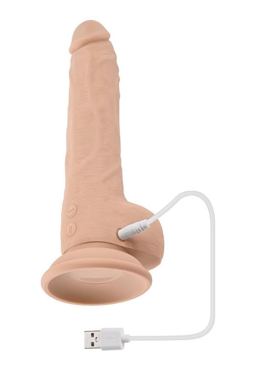 Thrust In Me Rechargeable Silicone Thrusting Vibrating Realistic Dong with Remote Control