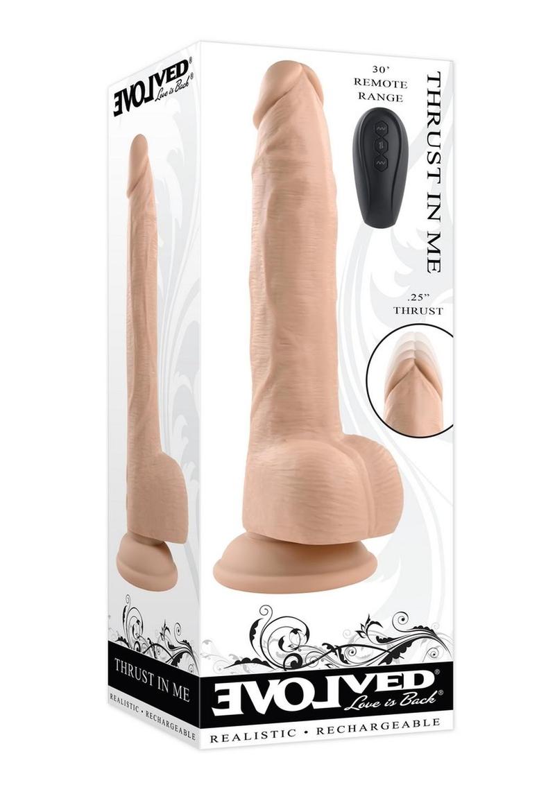 Load image into Gallery viewer, Thrust In Me Rechargeable Silicone Thrusting Vibrating Realistic Dong with Remote Control - Vanilla
