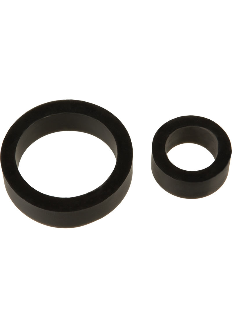 Load image into Gallery viewer, Titanmen Platimum Silicone Cock Rings - Black - 2 Piece Kit
