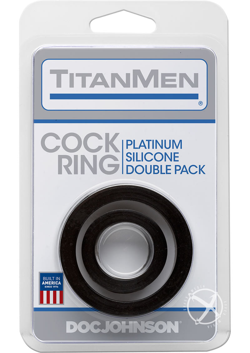 Load image into Gallery viewer, Titanmen Platimum Silicone Cock Rings - Black - 2 Piece Kit
