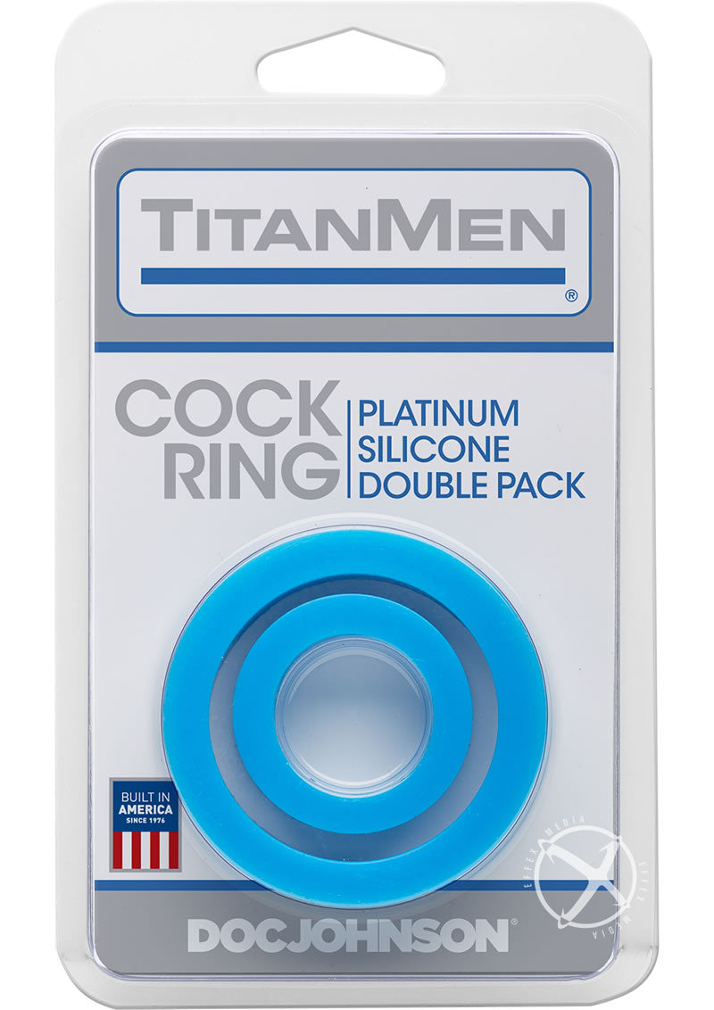 Load image into Gallery viewer, Titanmen Platimum Silicone Cock Rings - Blue - 2 Piece Kit
