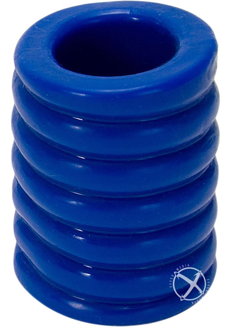 Load image into Gallery viewer, Titanmen Ribbed Stretch-To-Fit Cock Cage - Blue
