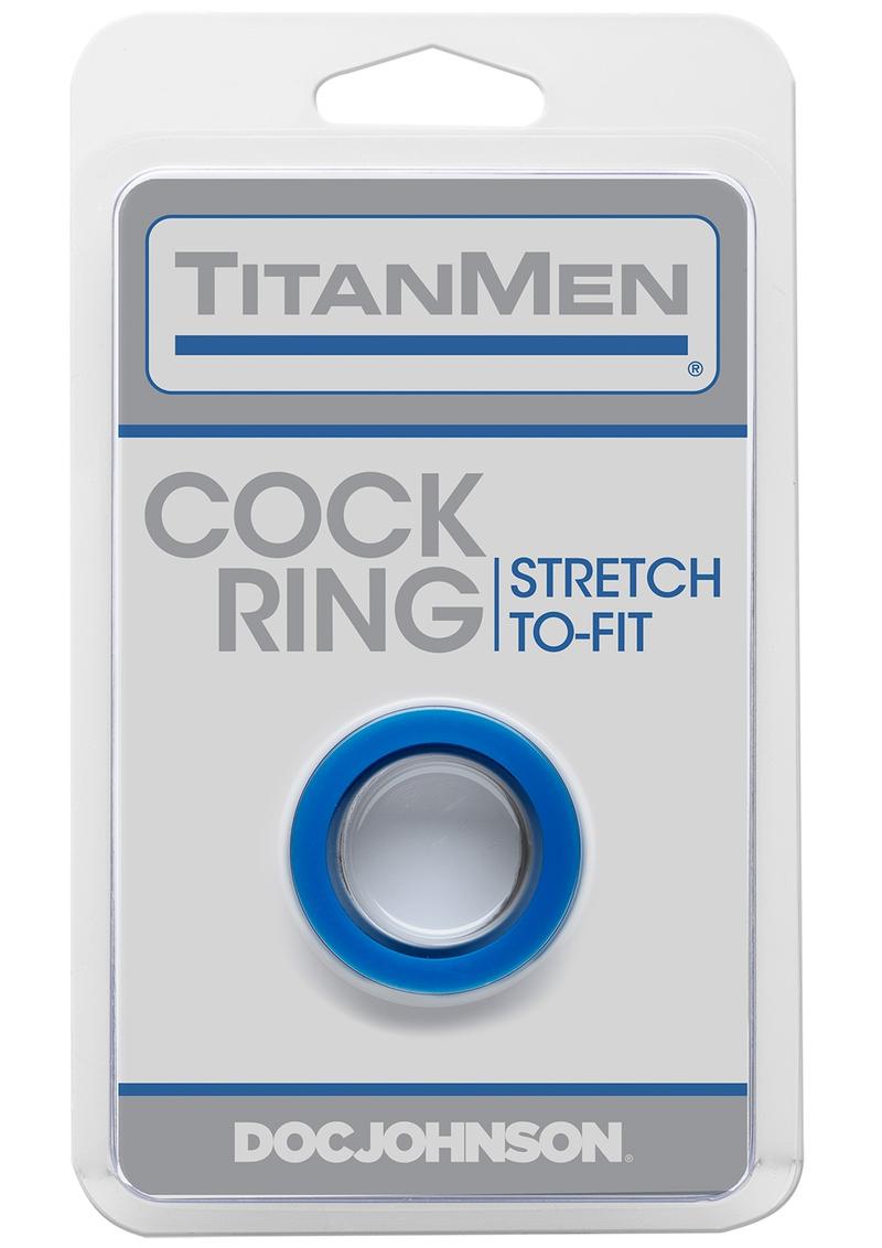 Load image into Gallery viewer, Titanmen Stretch-To-Fit Cock Ring - Blue
