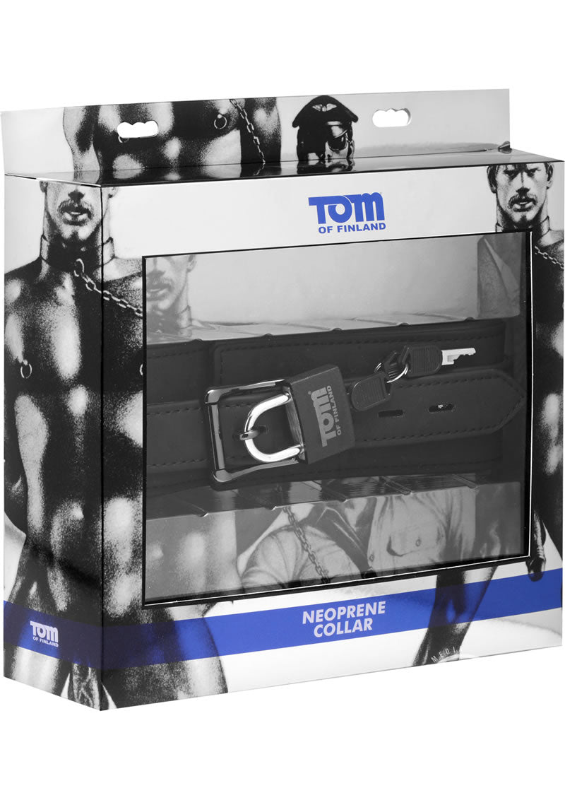 Load image into Gallery viewer, Tom Of Finland Neoprene Collar with Lock - Black
