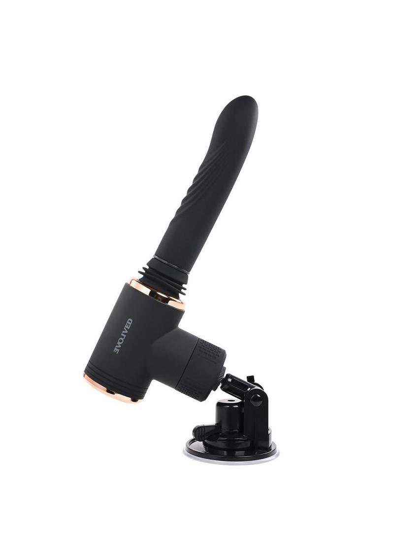 Load image into Gallery viewer, Too Hot to Handle Rechargeable Silicone Thrusting Vibrator with Suction Cup - Black/Rose Gold
