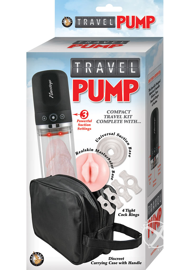 Load image into Gallery viewer, Travel Pump Compact Penis Pump Kit - Black/Clear
