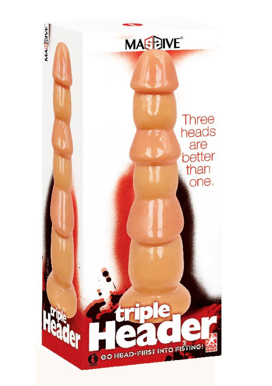 Triple Header, 3 Dick Head Dildo - Vanilla