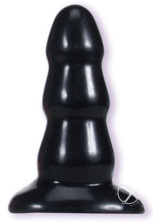 Triple Ripple Butt Plug - Black - Large