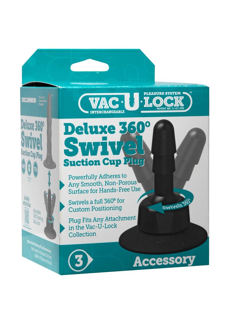 Load image into Gallery viewer, Vac U Lock Deluxe 360 Swivel Suction Cup Plug - Black
