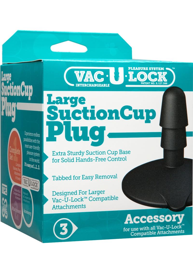 Load image into Gallery viewer, Vac U Lock Large Suction Cup Plug Accessory - Black - Large
