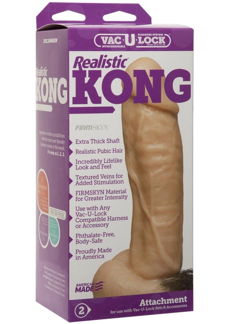 Load image into Gallery viewer, Vac-U-Lock Realistic Kong Firmskyn Dildo - Vanilla - 8.5in
