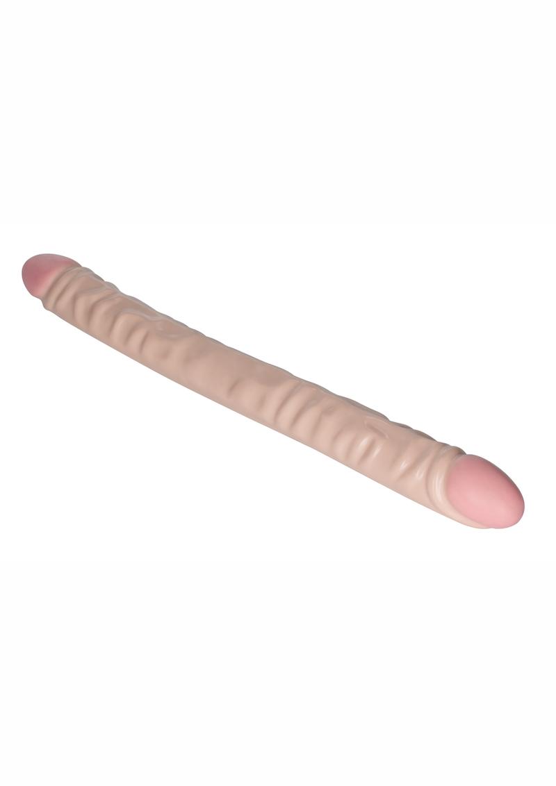 Load image into Gallery viewer, Vanilla Duo Veined Double Dildo - Ivory/Vanilla - 18in
