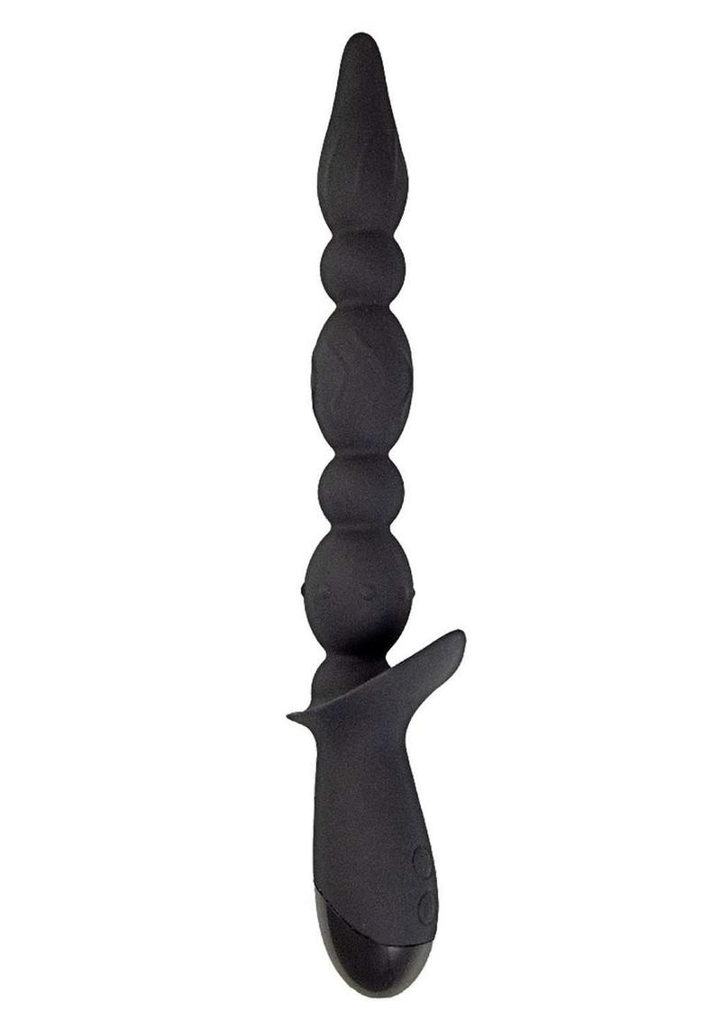 Load image into Gallery viewer, Vibrating Buttfuk Rechargeable Silicone Anal Wand - Black
