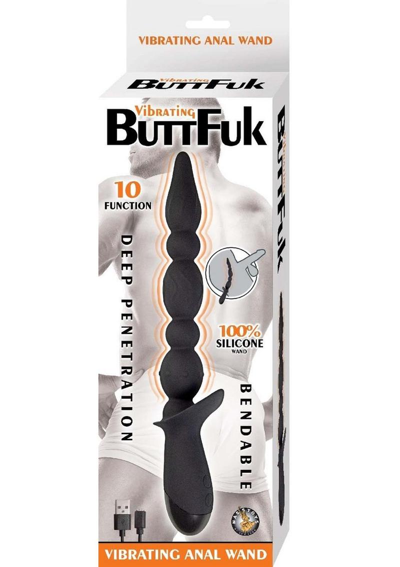 Load image into Gallery viewer, Vibrating Buttfuk Rechargeable Silicone Anal Wand - Black
