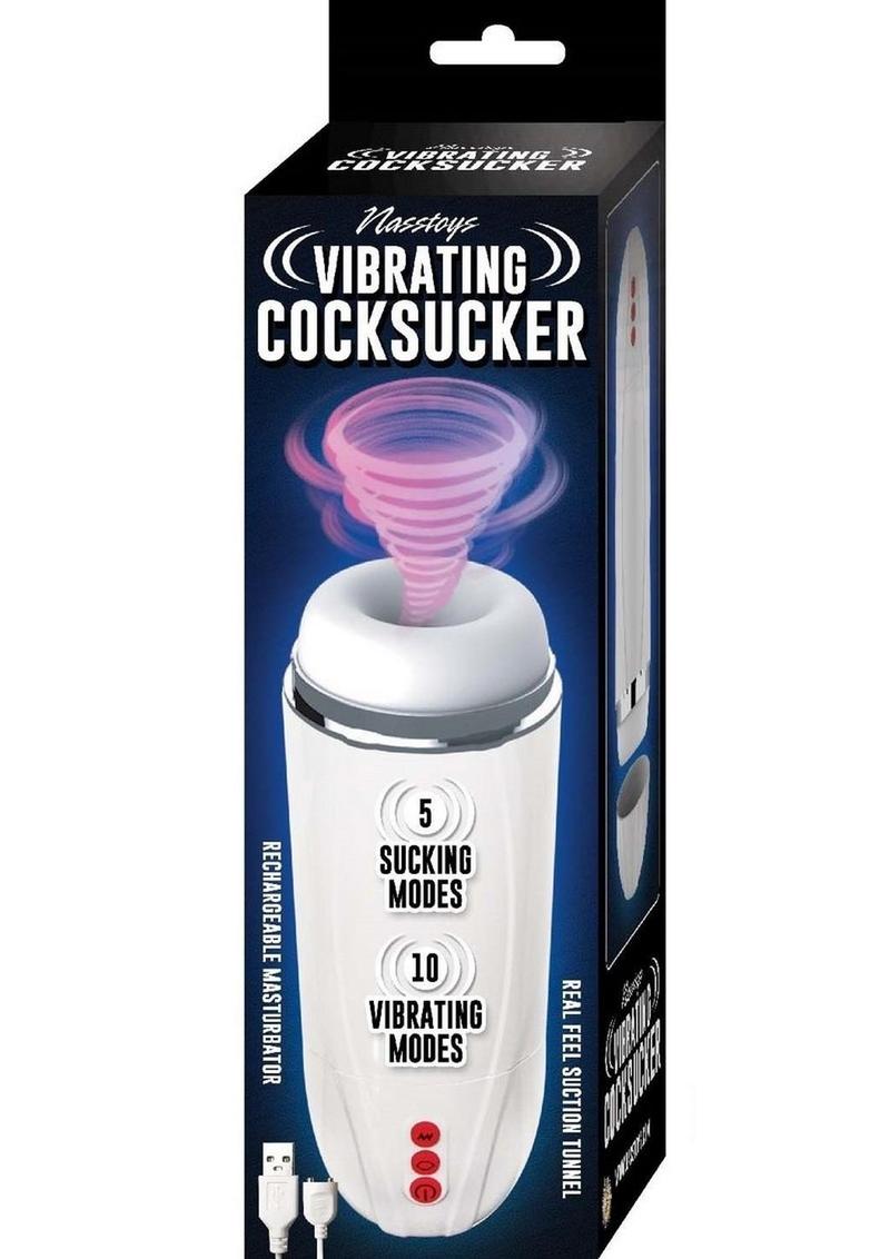 Load image into Gallery viewer, Vibrating Cocksucker Rechargeable Masturbator - White
