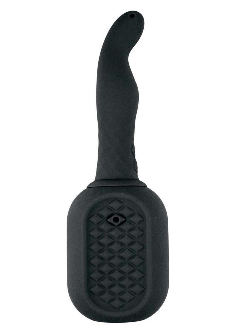 Load image into Gallery viewer, Vibrating Douche Rechargeable Silicone Anal Douche - Black
