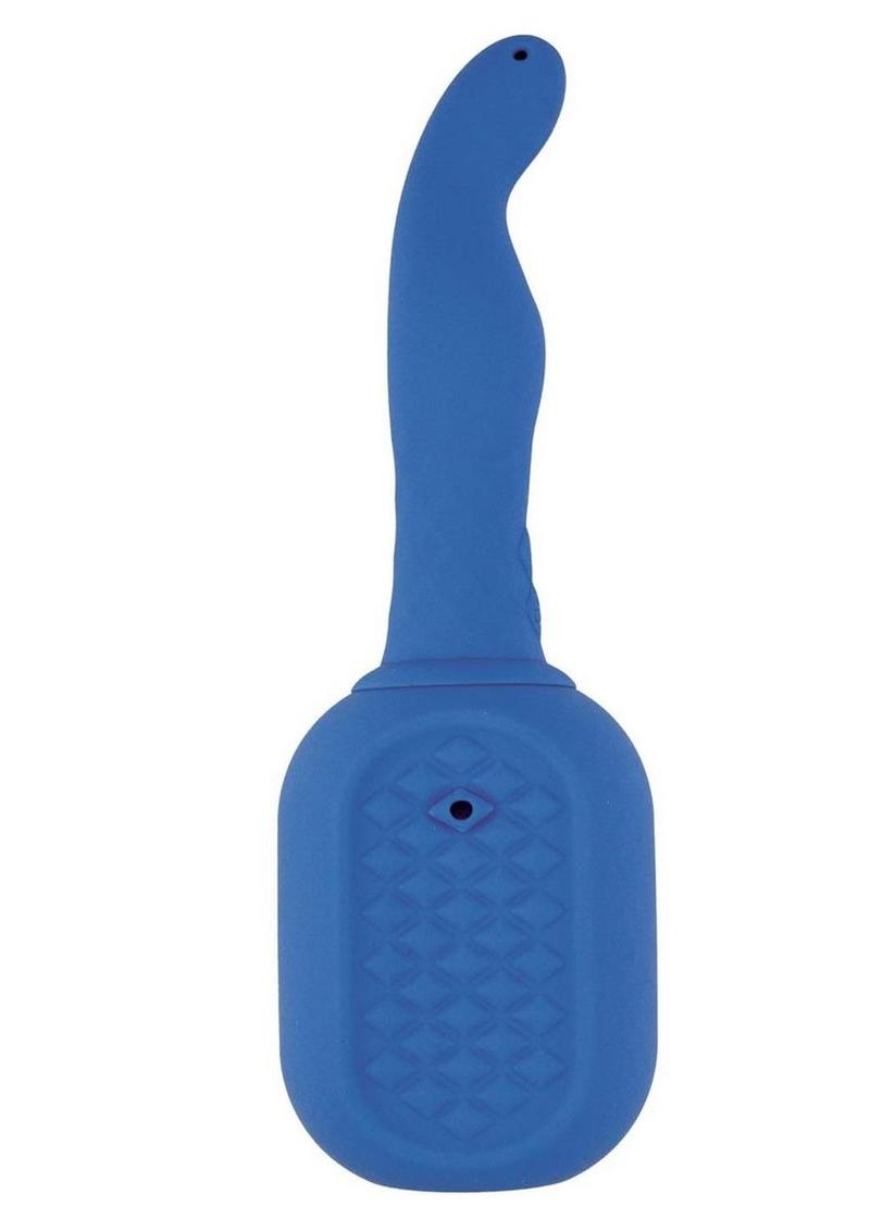 Load image into Gallery viewer, Vibrating Douche Rechargeable Silicone Anal Douche - Blue
