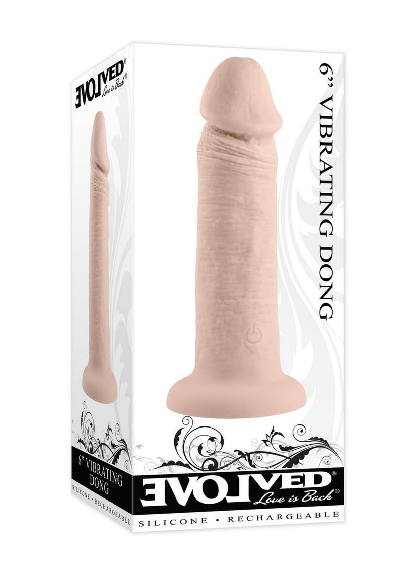 Load image into Gallery viewer, Vibrating Rechargeable Silicone Dildo - Vanilla - 6in
