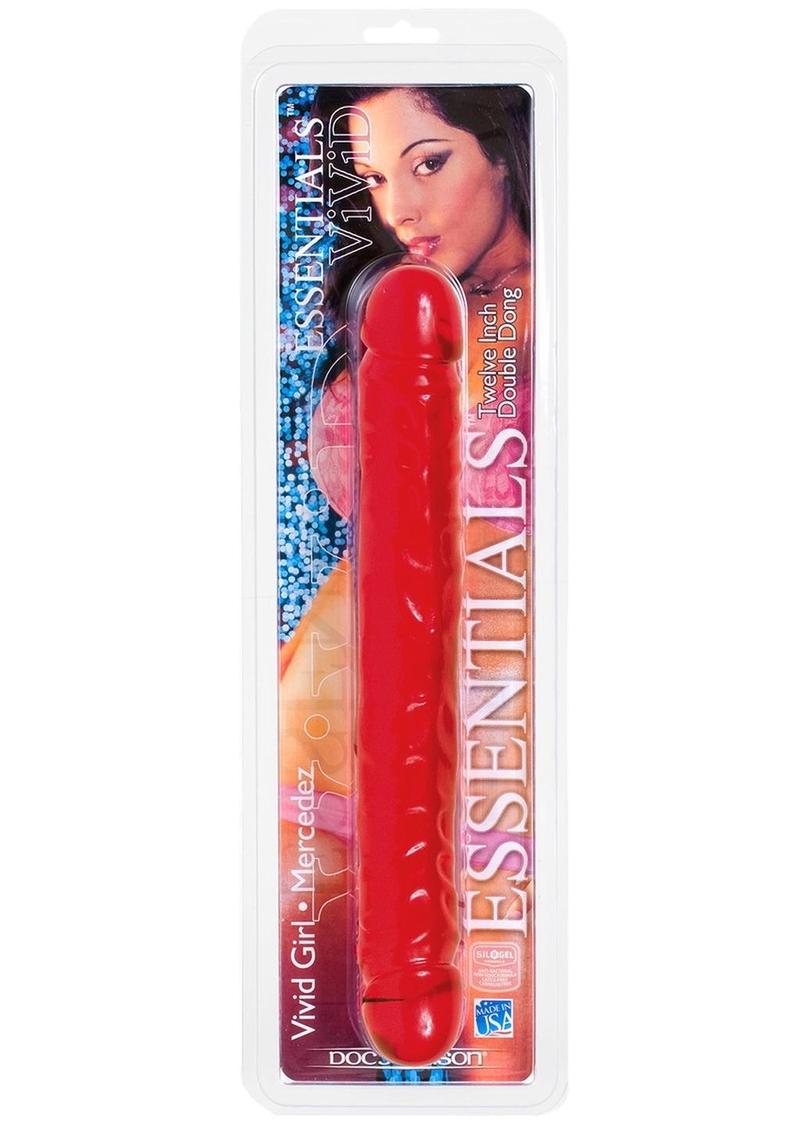 Load image into Gallery viewer, Vivid Essentials Double Dildo - Red - 12in
