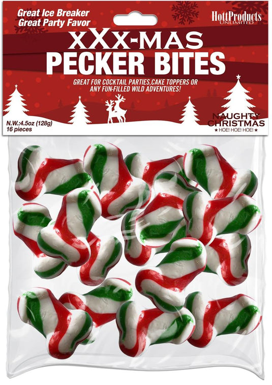 XXX-Mas Pecker Bites Candy - 16 Pieces Per Bag