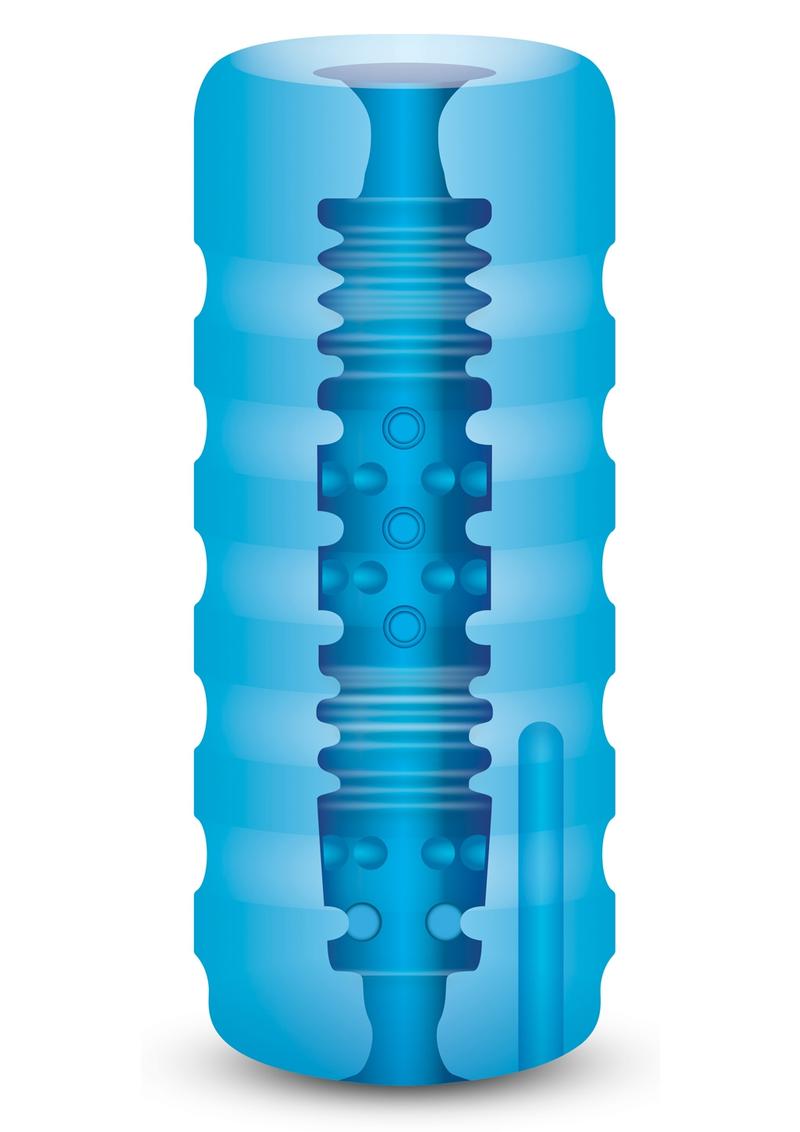 Load image into Gallery viewer, ZOLO Backdoor Stroker Squeezable Vibrating Masturbator with Bullet - Butt - Blue
