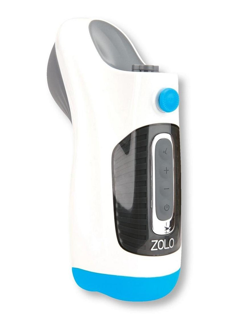 ZOLO Blow Gun Rechargeable Silicone Masturbator - Blue/White