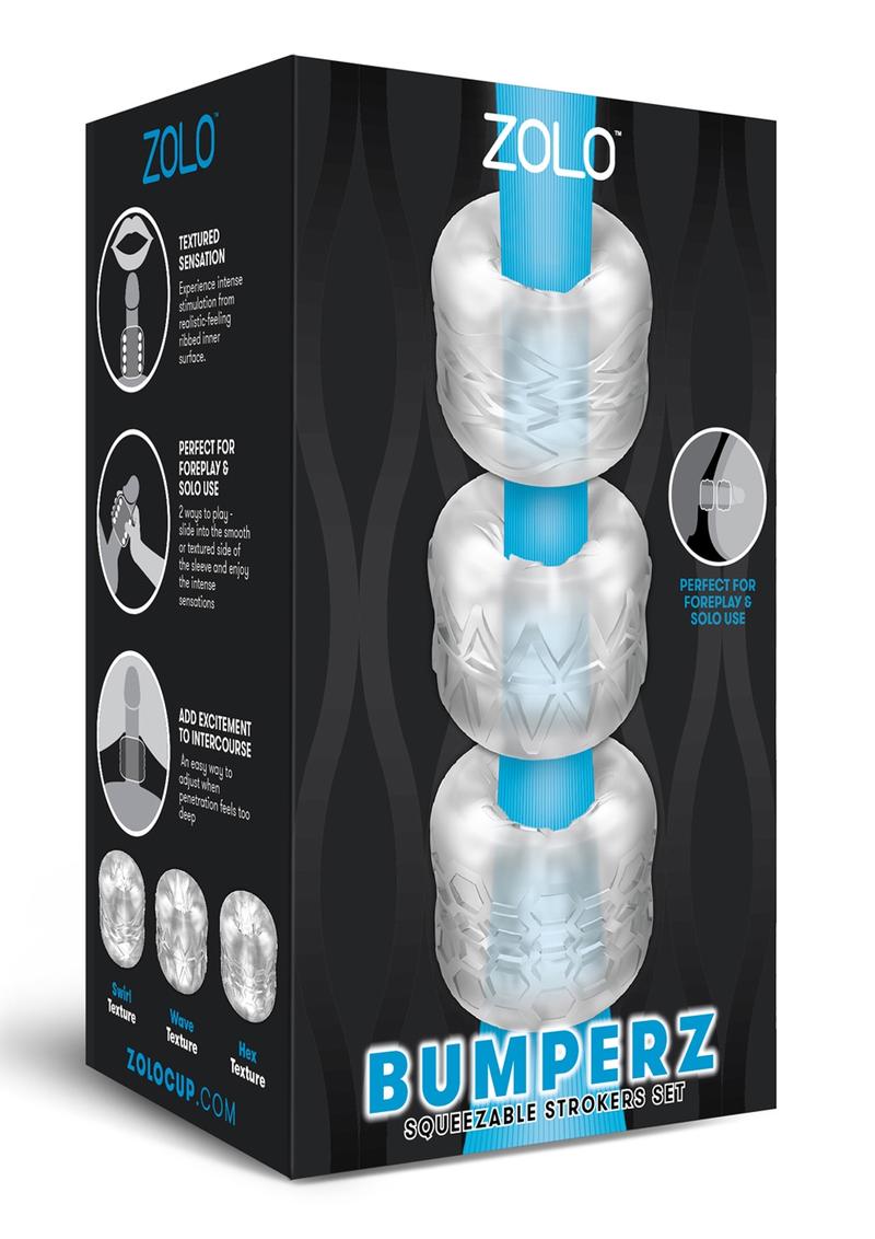 Load image into Gallery viewer, ZOLO Bumperz Strokers Masturbator - Clear - 3 Piece/Set
